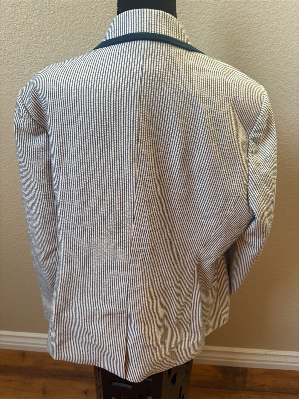 Boden Blue White Seersucker Blazer Jacket NWOT Size 10 Nautical Preppy - Picture 3 of 10